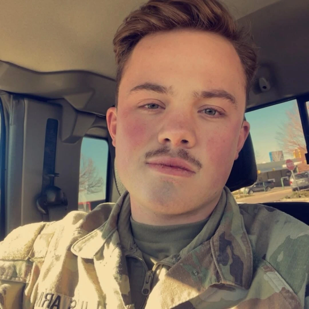 Joe in the Army in 2020, serving as a combat medic while unknowingly living with a 15mm Chiari malformation compressing his brainstem